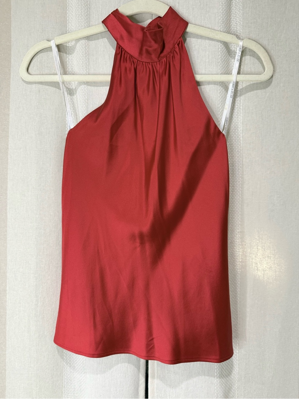 Laundry By Shelli Segal Red High Neck Silk Halter Top Size 2